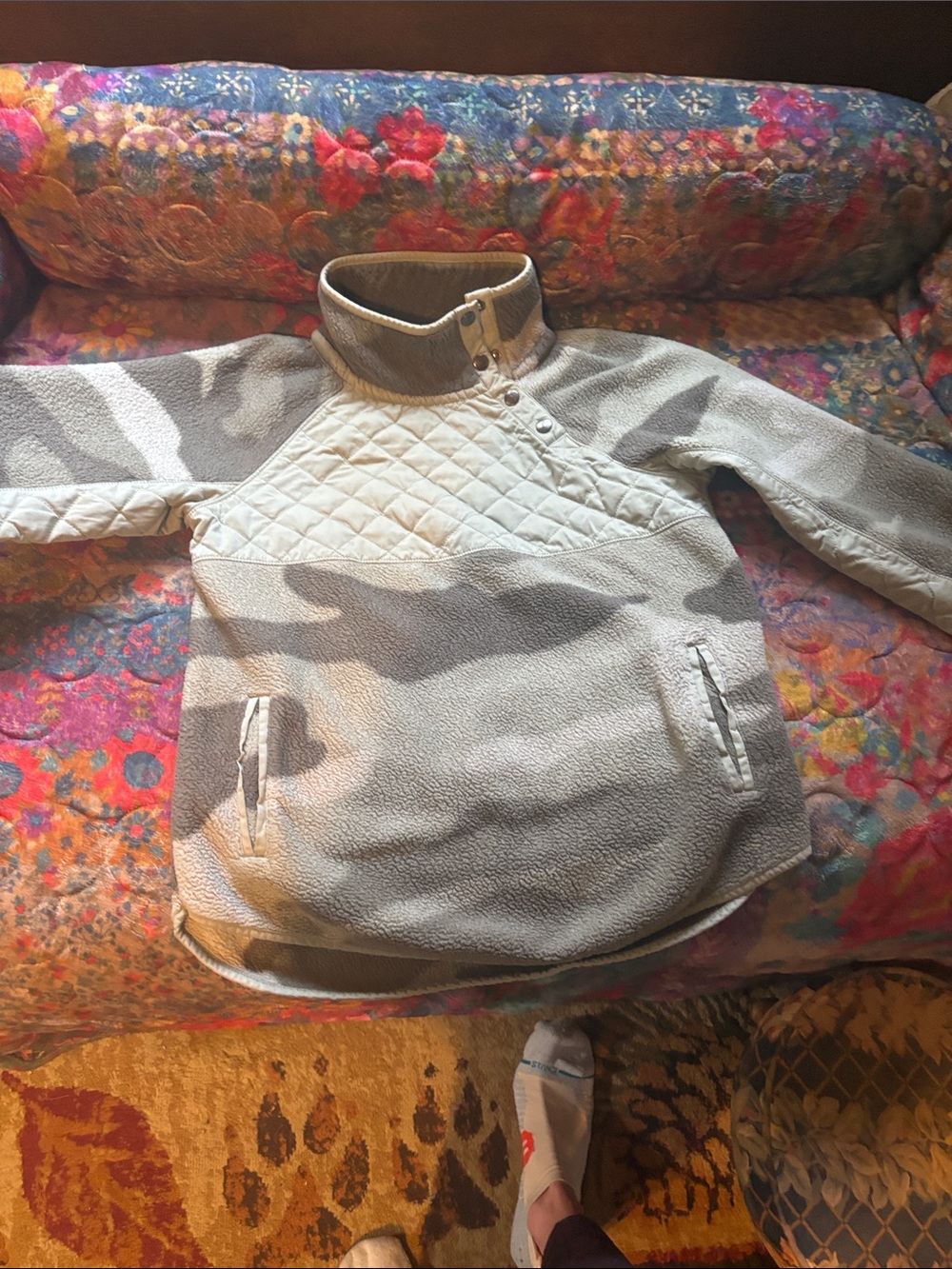 Cozy Quilted Fleece Pullover